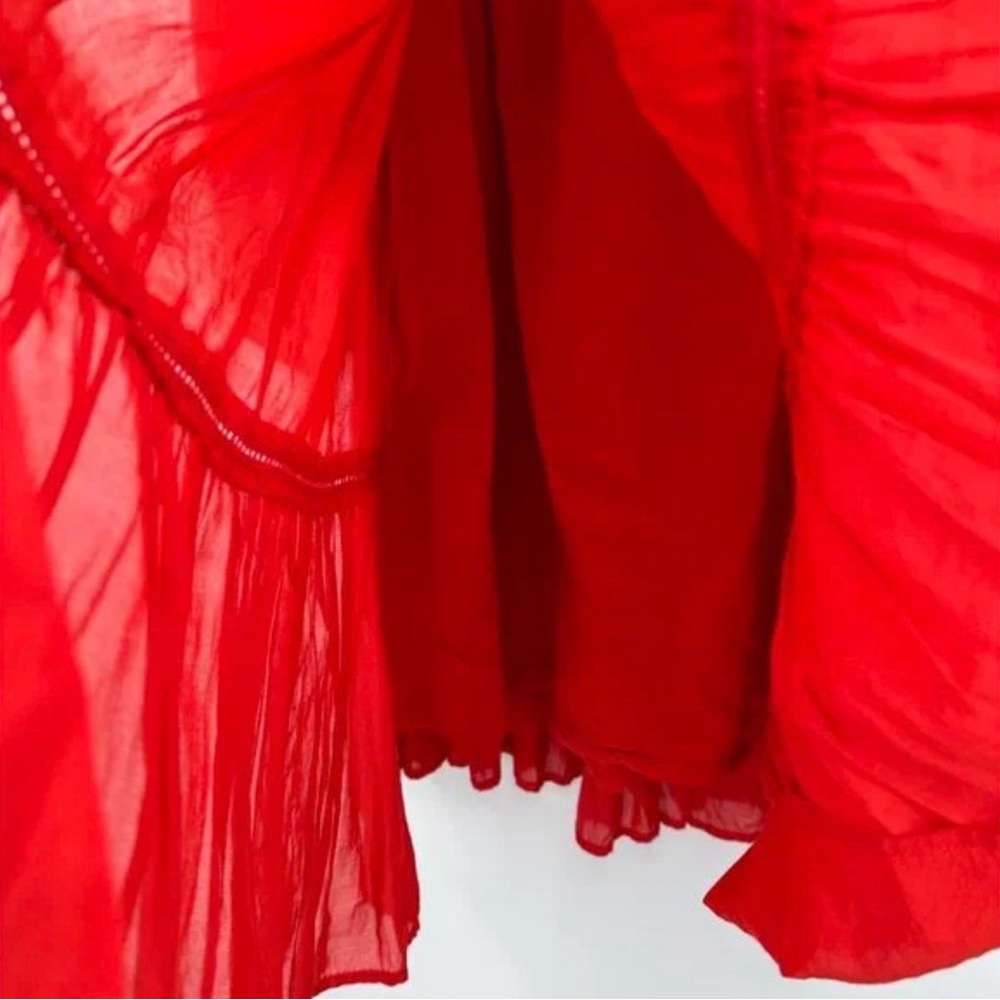 👗 Free people Sunbeams Off-The-Shoulder Boho Mini Dress Red Size XS 👗 - Picture 9 of 10